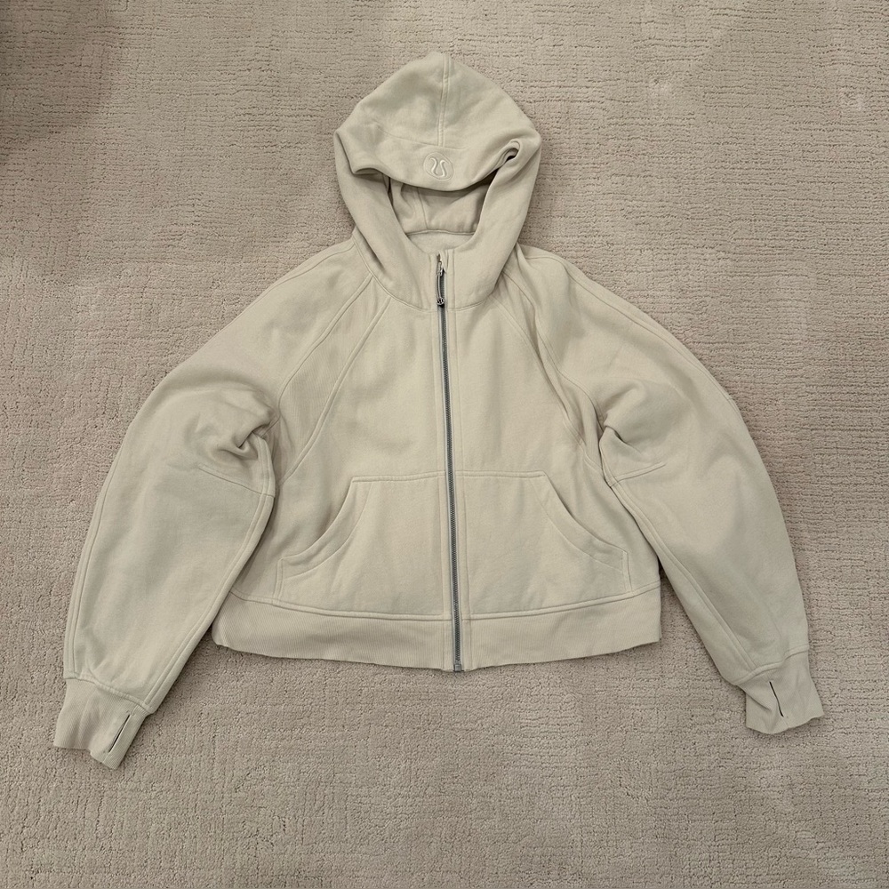 Lululemon Scuba Oversized Full-Zip Hoodie in Bone - Medium/Large, EUC